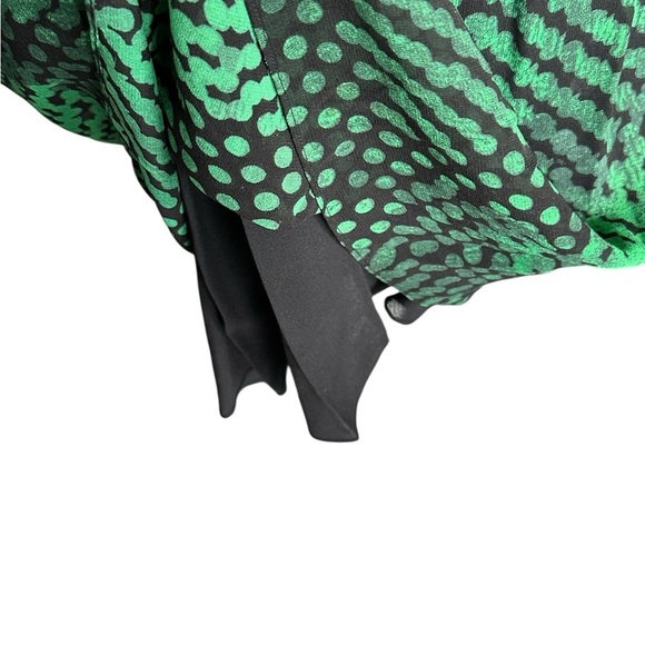 Theory - Black & Green Spotted Sleeveless Silk Sheath Dress Sz M - Picture 7 of 9
